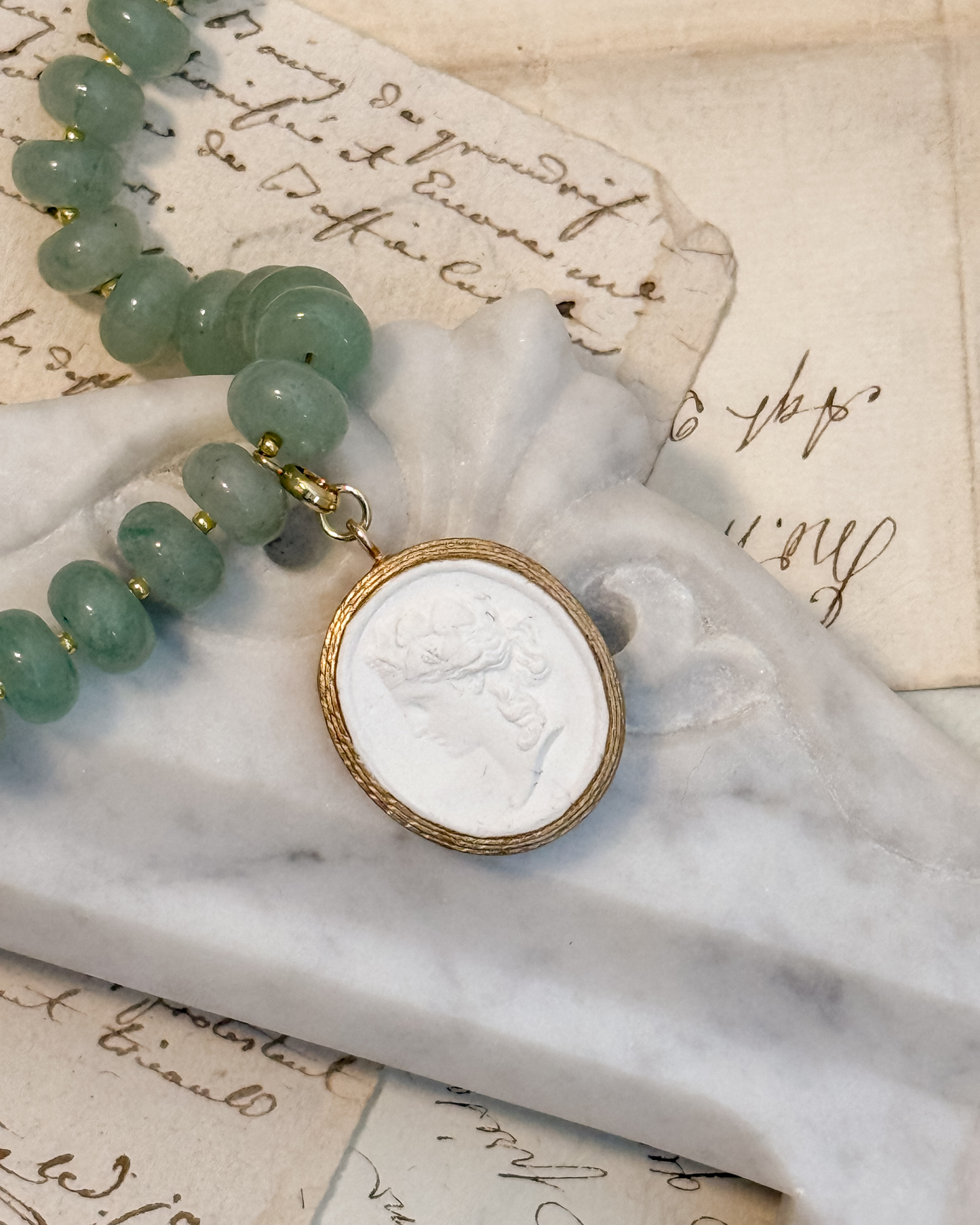 Intaglio Grove Gemstone Necklace | English Garden Collection | Sweet Pea