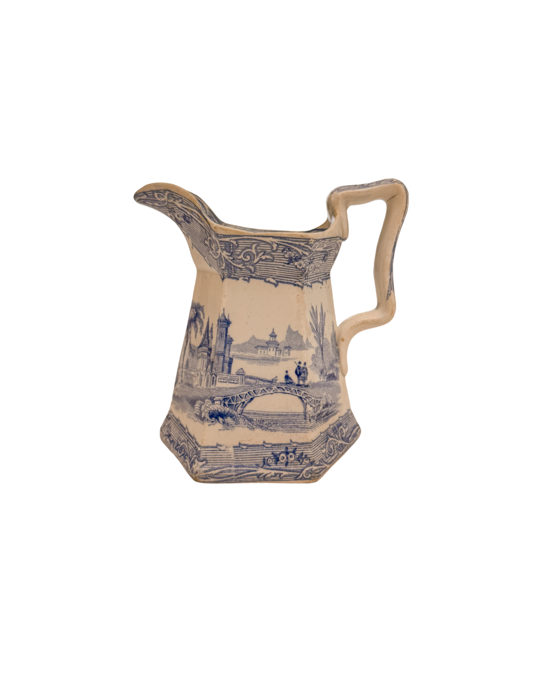 Antique English Transferware Small Creamer Pitcher