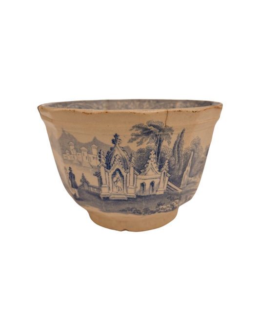 Antique English Transferware Blue & White Bowl | Lg Columbia