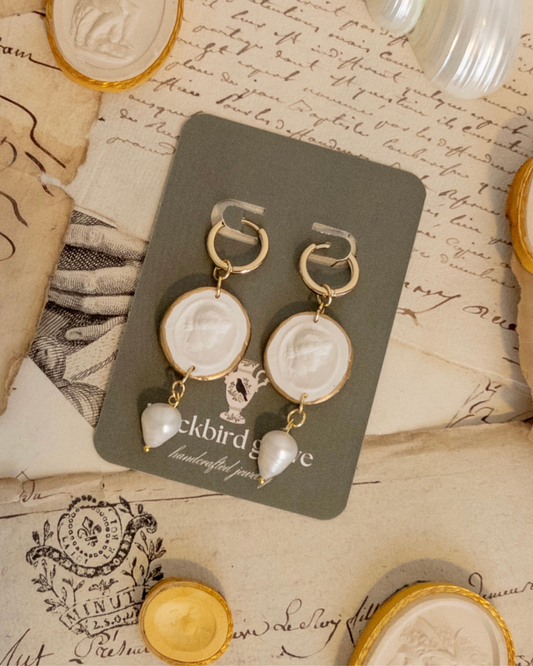 Venus Pearl Charm Intaglio | Intaglio Grove Handmade Earrings