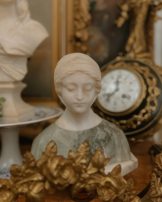 Italian Alabaster Bust of Beatrice