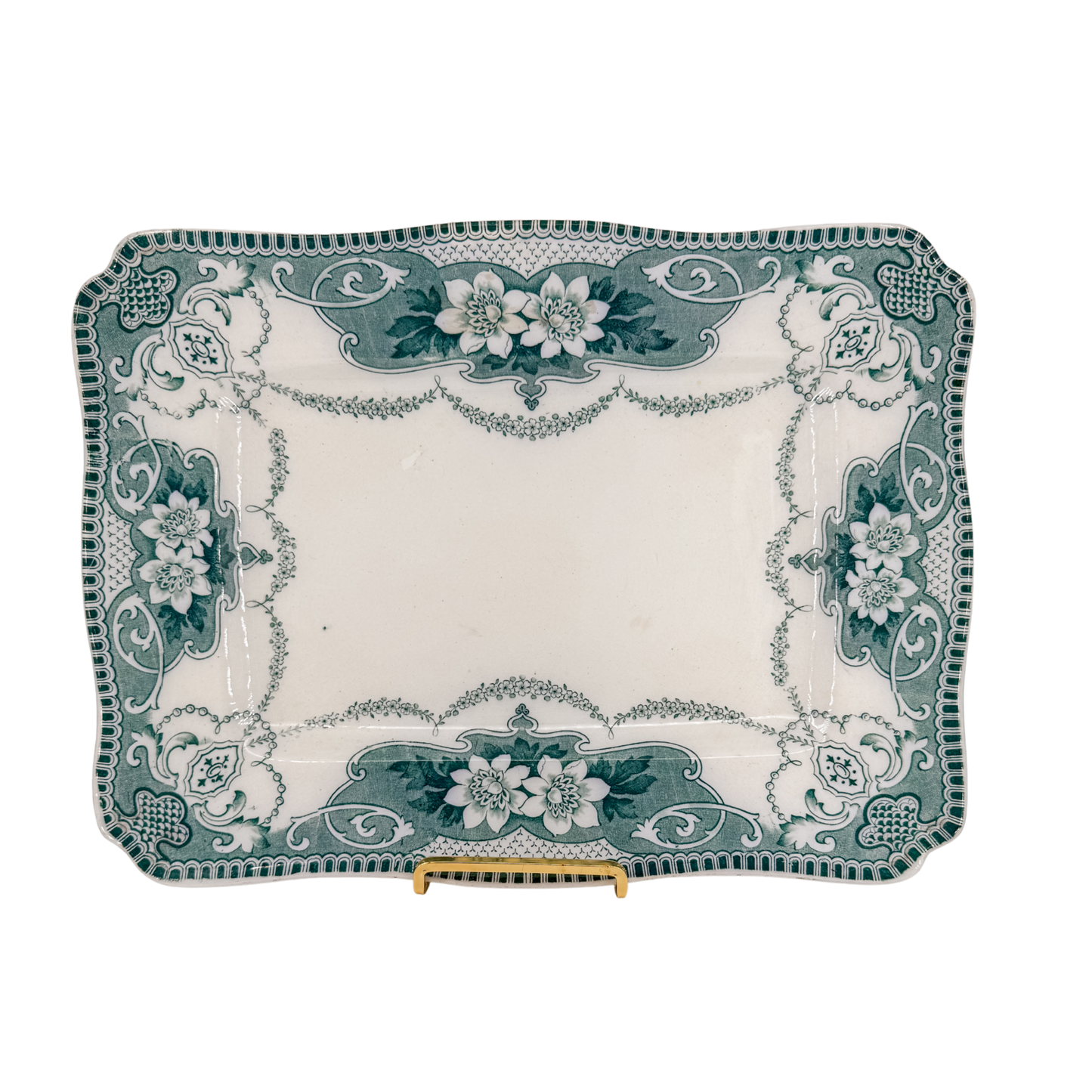 Antique English Teal Transferware Platter