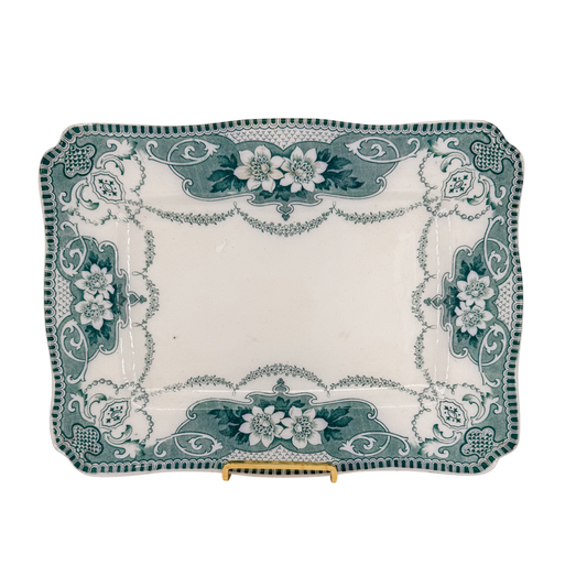 Antique English Teal Transferware Platter