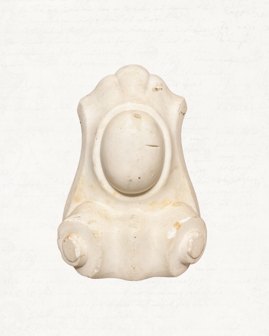 Antique Marble Fireplace Mantel Keystone Salvage with Oval Cartouche