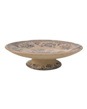 Antique English Transferware Asiatic Pheasant Cake Stand