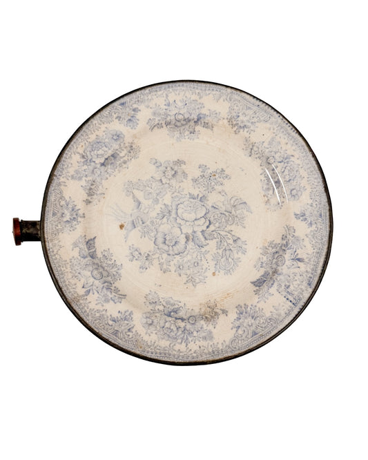 Antique English Asiatic Pheasant Transferware Plate Warmer