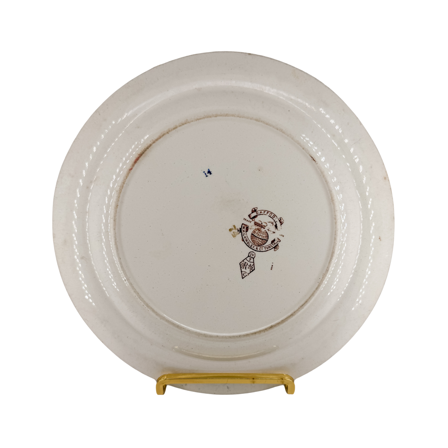 Antique Brown Transferware Plate | Daffodil Pattern