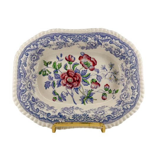 Antique Spode Mayflower Polychrome Transferware Dish