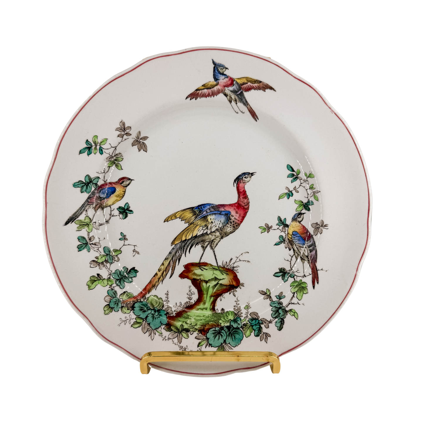 Spode Copeland Polychrome Transferware Plate | Birds