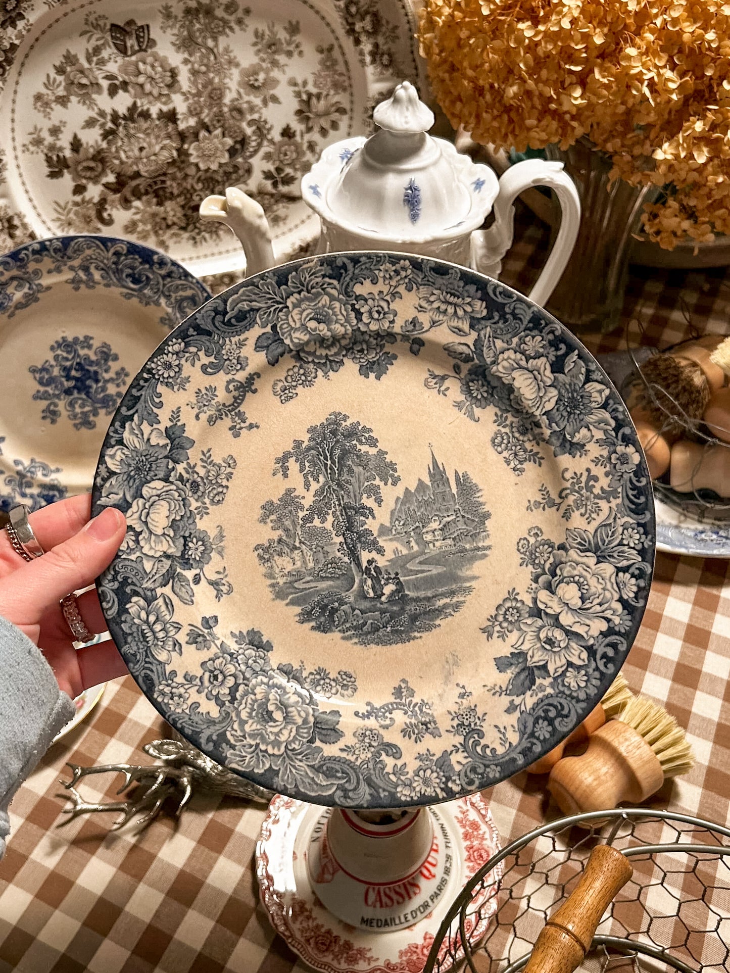 Antique Blue & White Transferware Plate - Allerton’s England