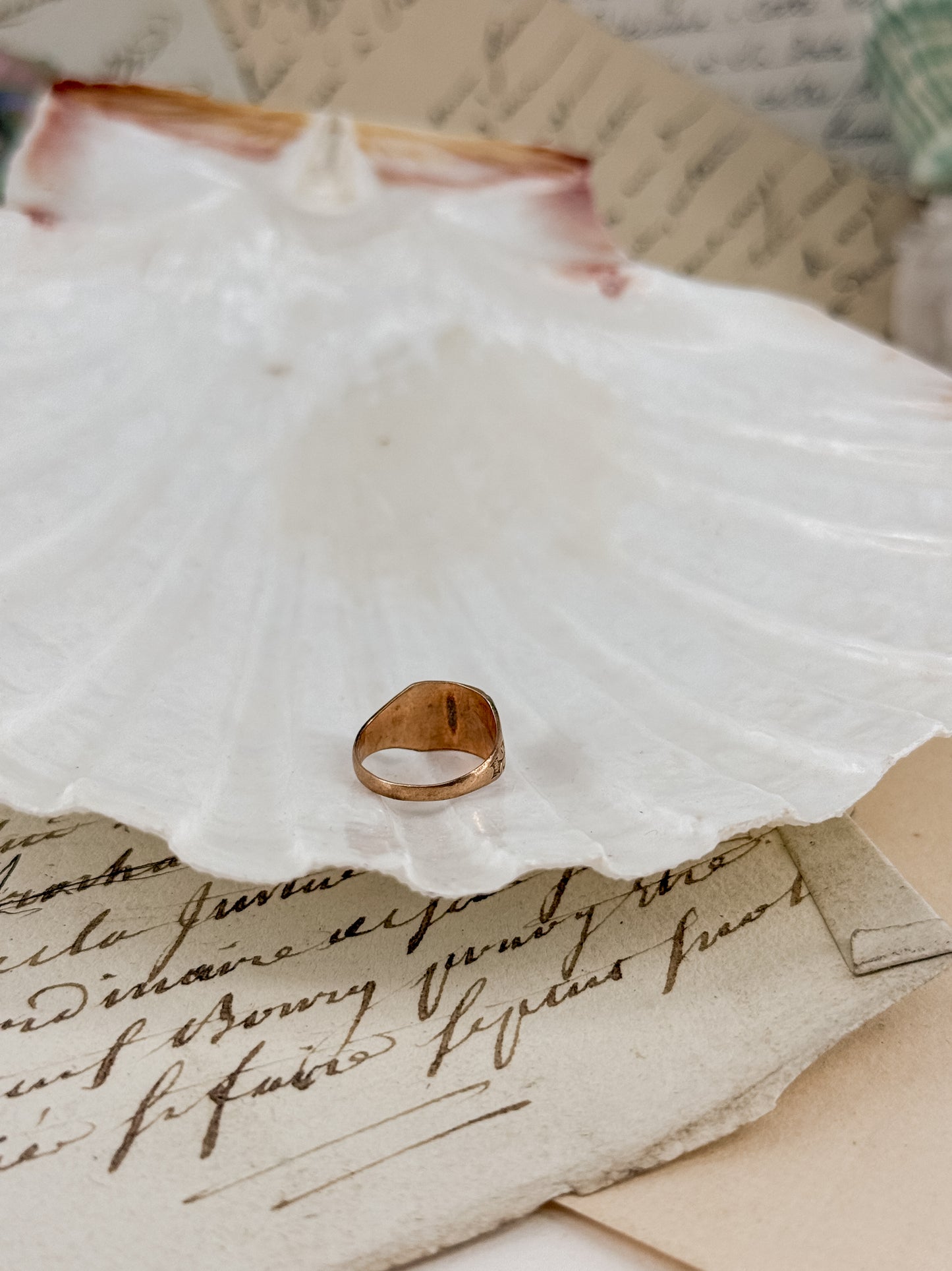 Antique 10kt Baby Ring | Engraved LK | Size 1