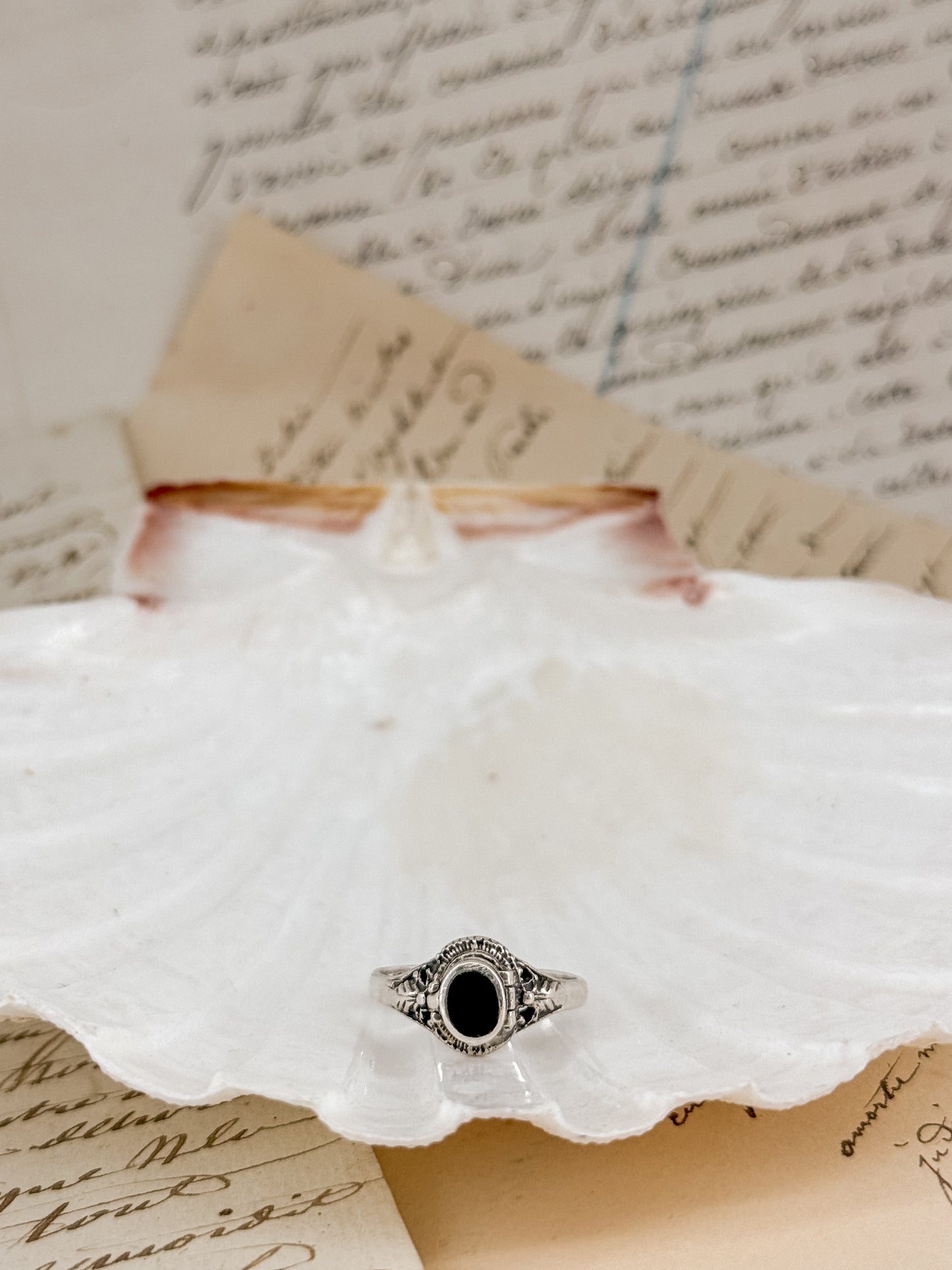 Vintage Sterling Poison Ring | Size 6.5
