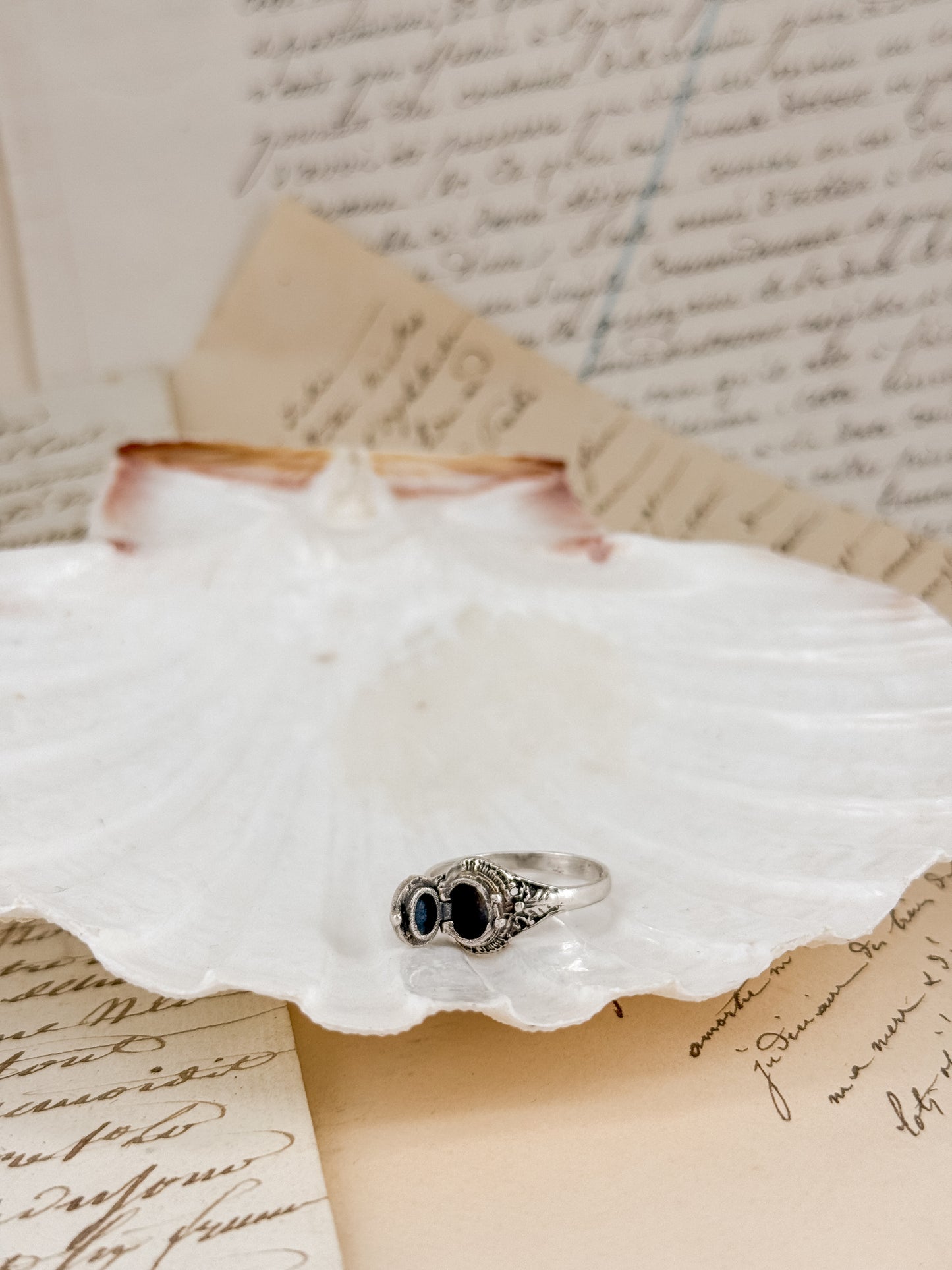 Vintage Sterling Poison Ring | Size 6.5