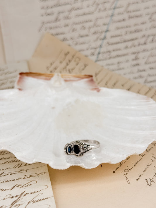 Vintage Sterling Poison Ring | Size 6.5