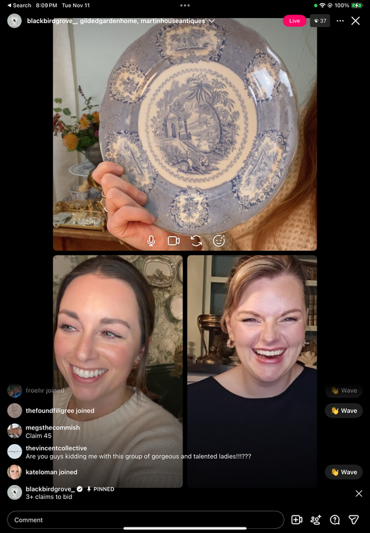 Antique Blue & White Plate