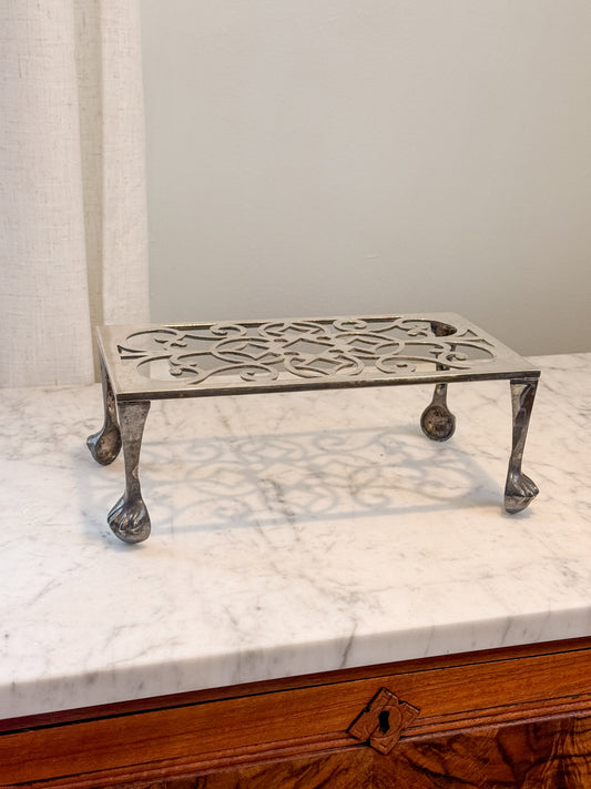 Antique English Silverpate Kettle Trivet Riser