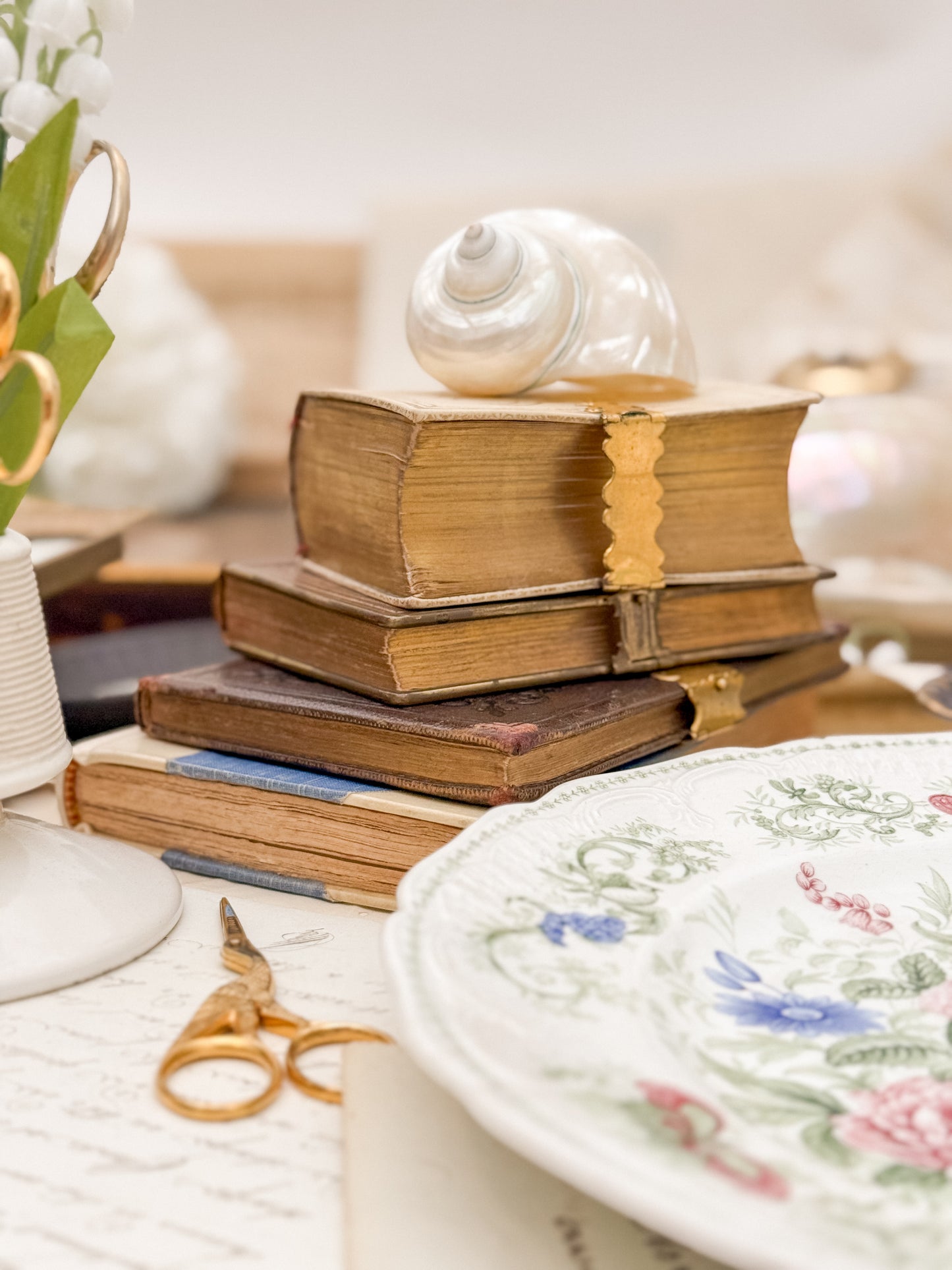 Pair of Antique Leather Clasped Books