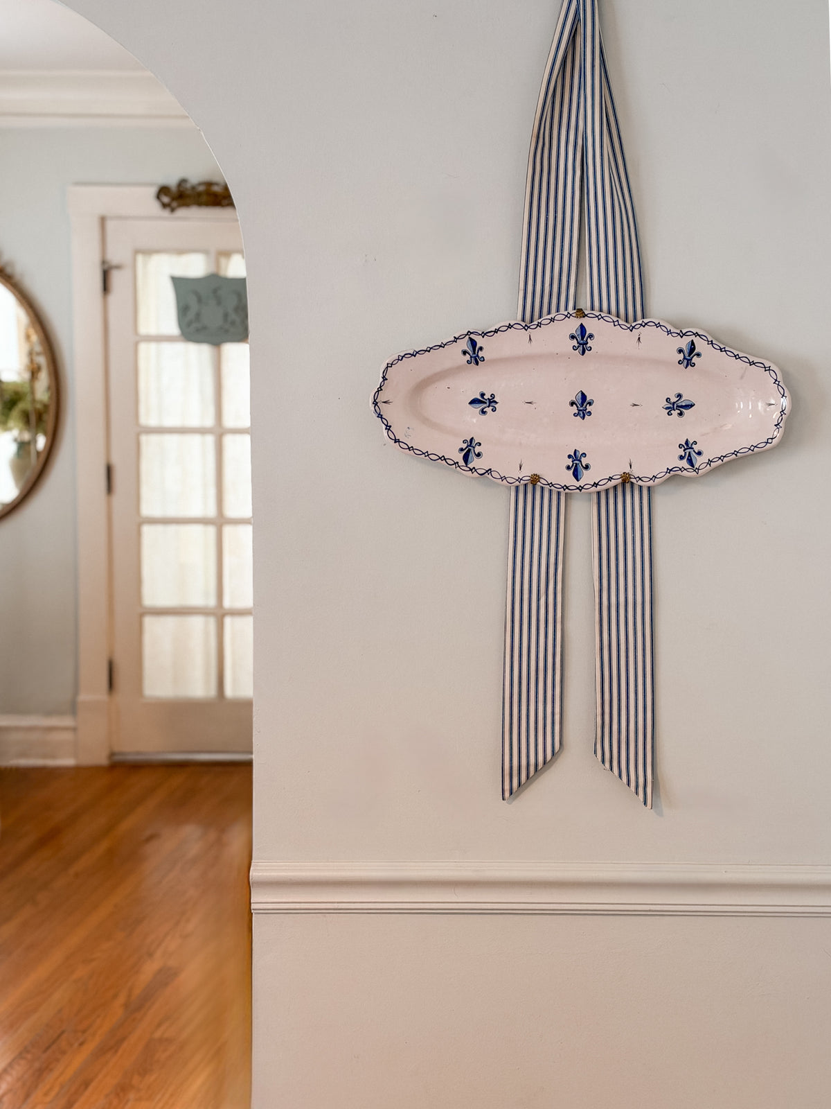 Antique French Faience Fleur De Lis Platter