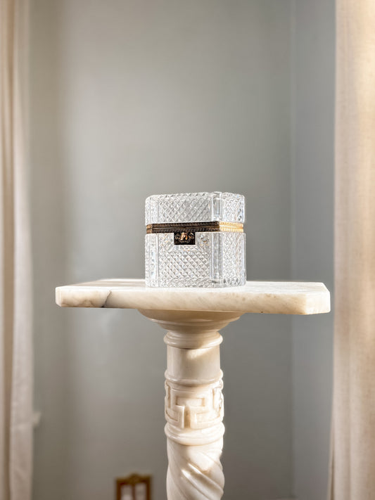 Antique Crystal Casket with Key