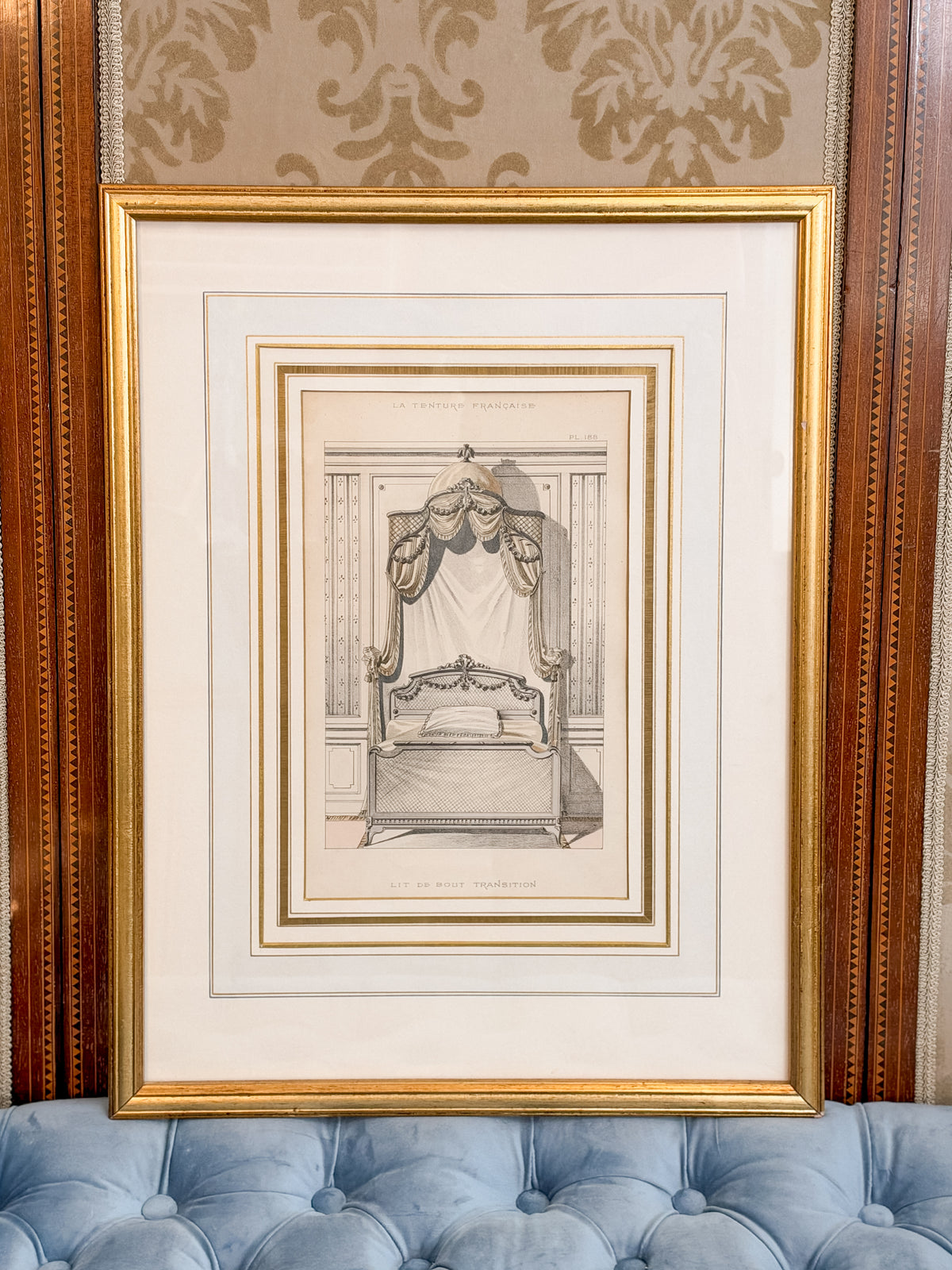 Set of Three Antique French Lithos, 1890s Beds