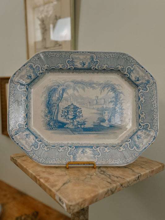Antique Blue and White Transferware Platter