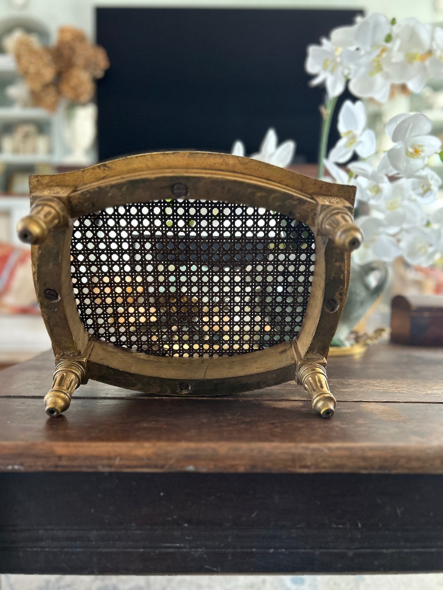 Giltwood and Cane Riser