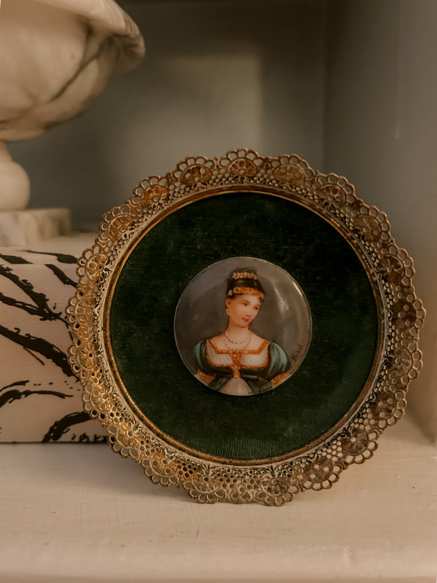 Antique Signed Mini Portrait