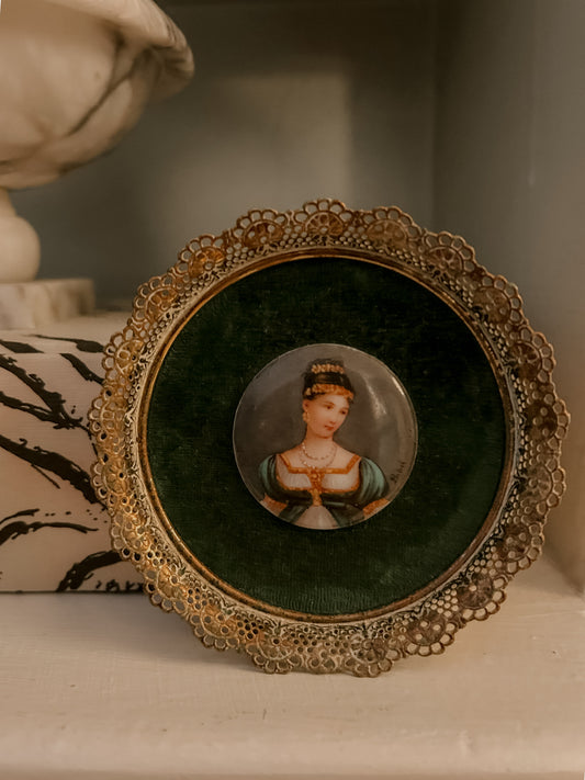 Antique Signed Mini Portrait