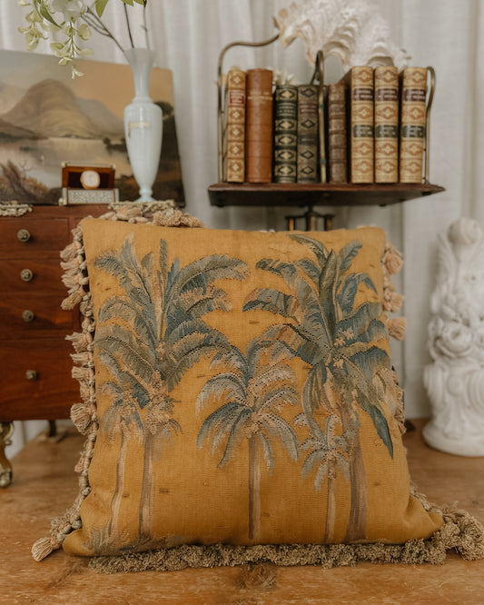 Vintage Palm Tapestry Pillow