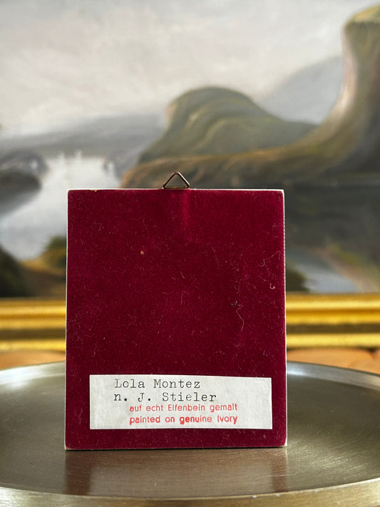 19th Century Portrait Miniature of Lola Montez on Ivory, Attributed to Johann Joseph Stieler