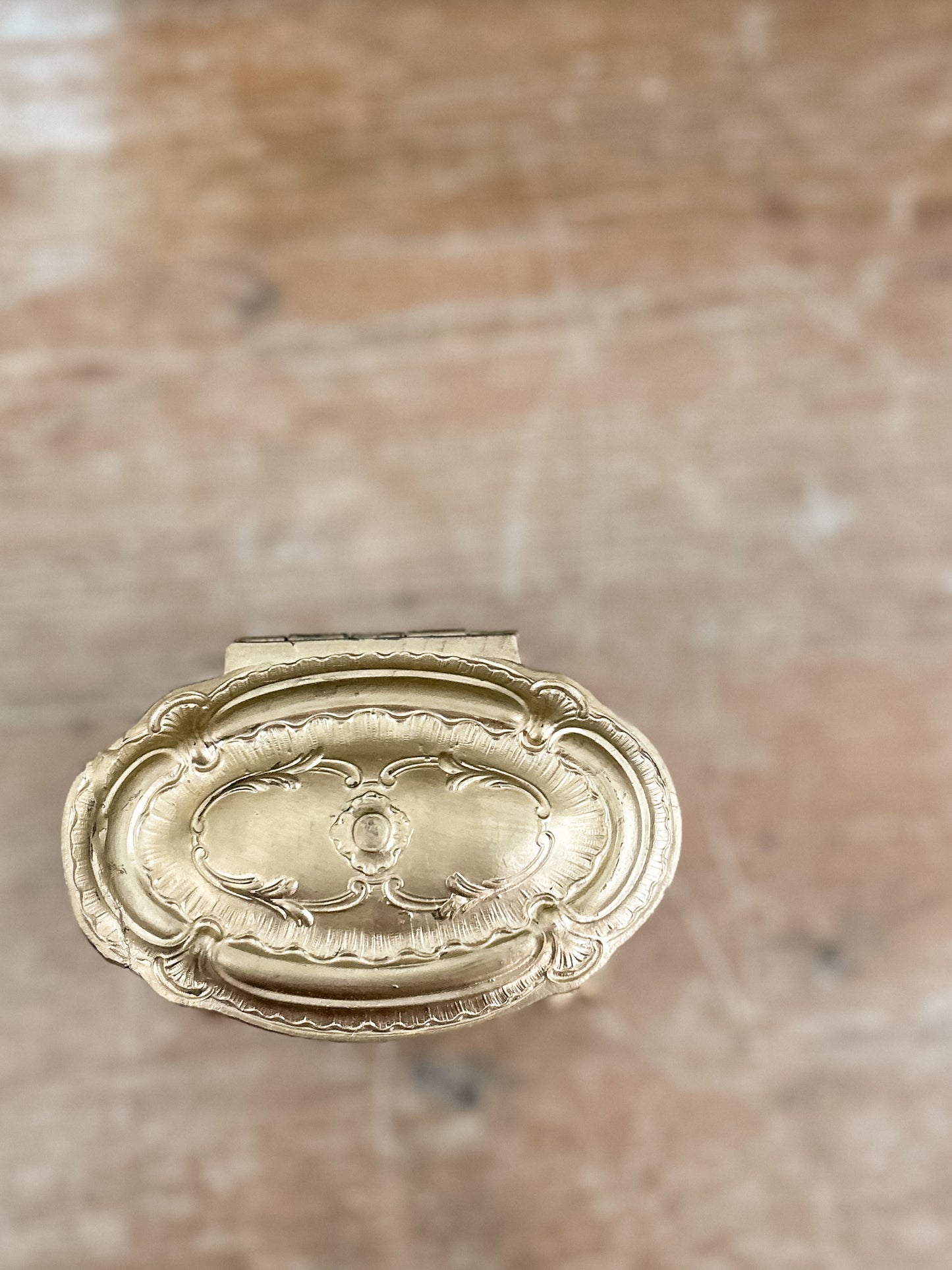 Small French Gilt Bronze Jewelry Box on Legs