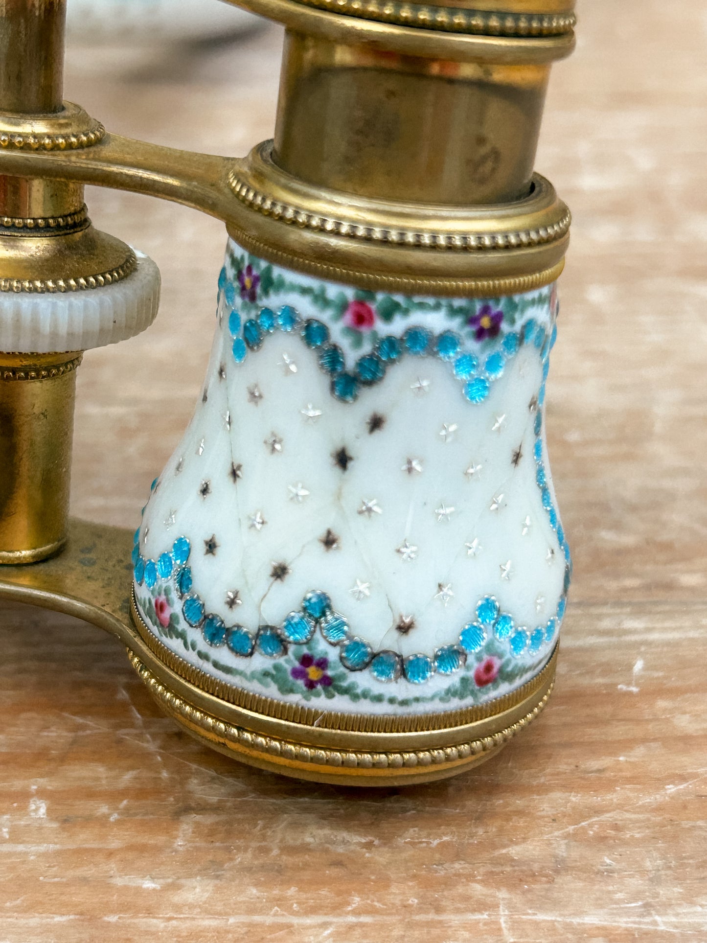 Antique French Enamel Opera Glasses with Portrait Panels