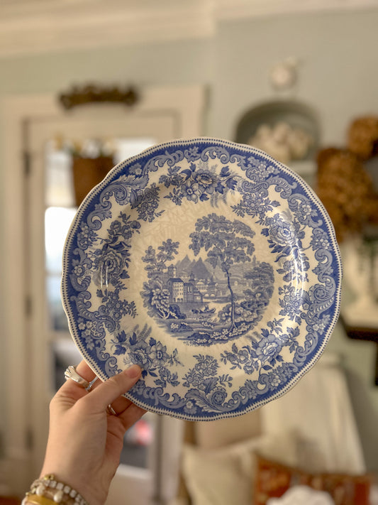 19th-Century Copeland Late Spode "Severn" Blue Transferware Dinner Plate
