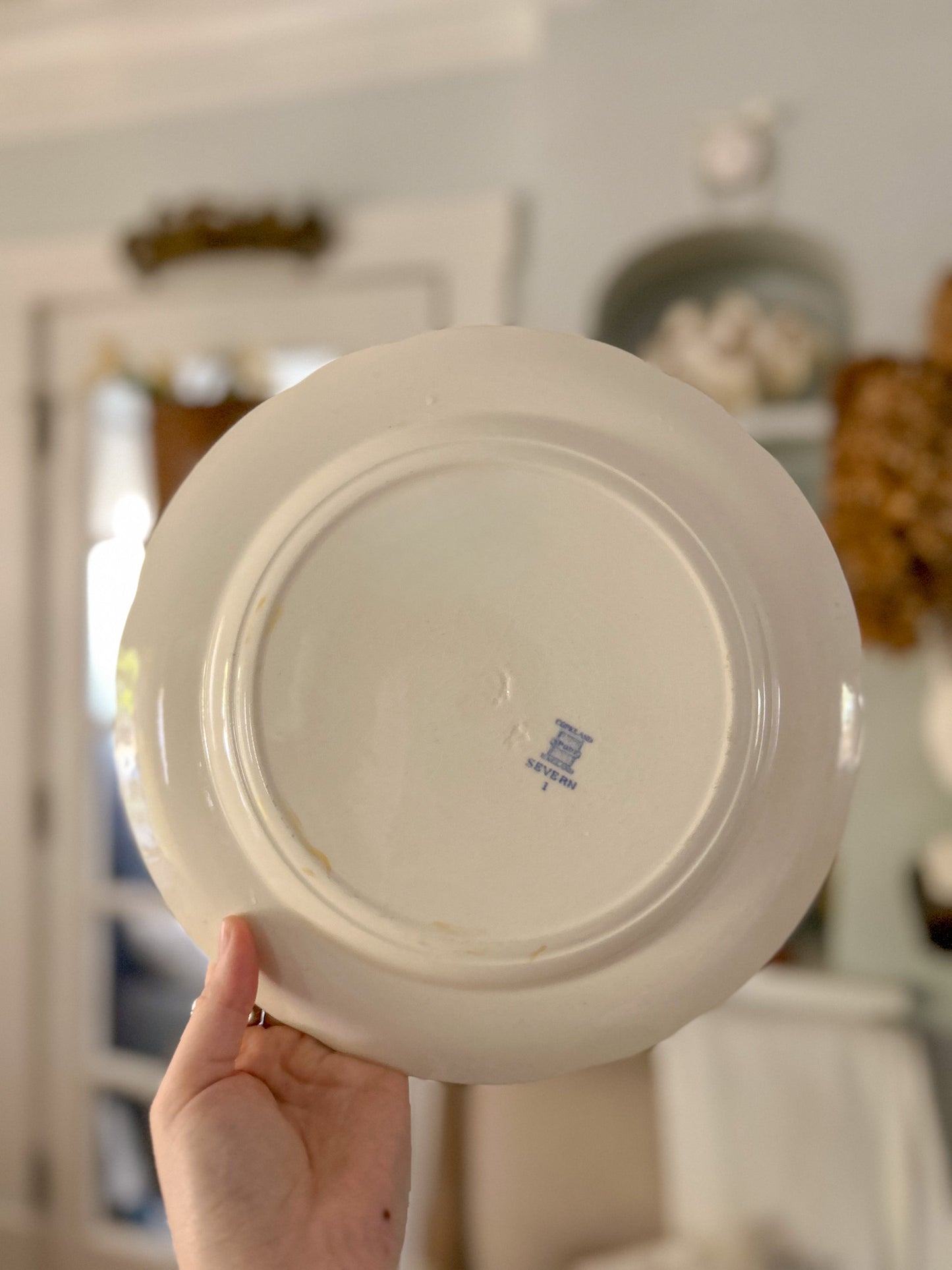 19th-Century Copeland Late Spode "Severn" Blue Transferware Dinner Plate