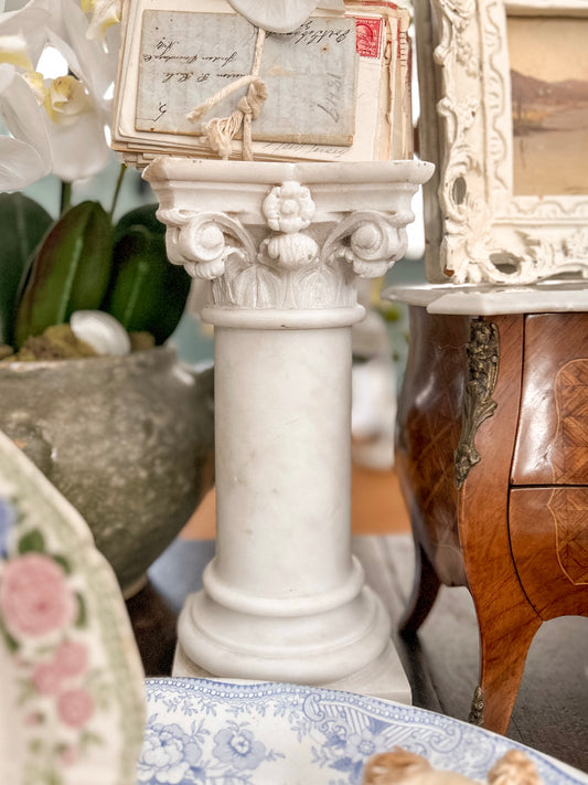 Alabaster Corinthian Column Pedestal