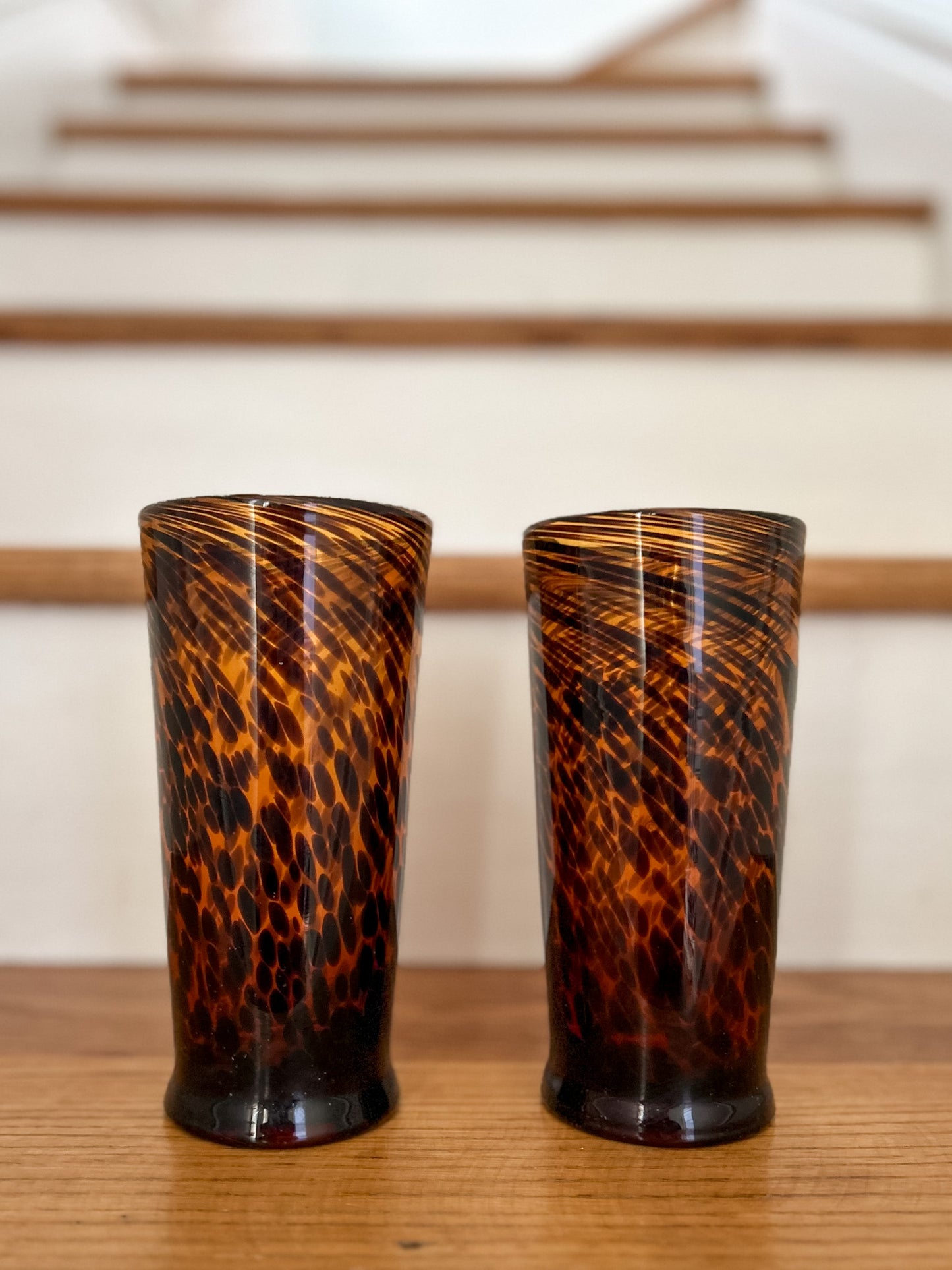 Vintage Tortoiseshell Glass Vase (1)