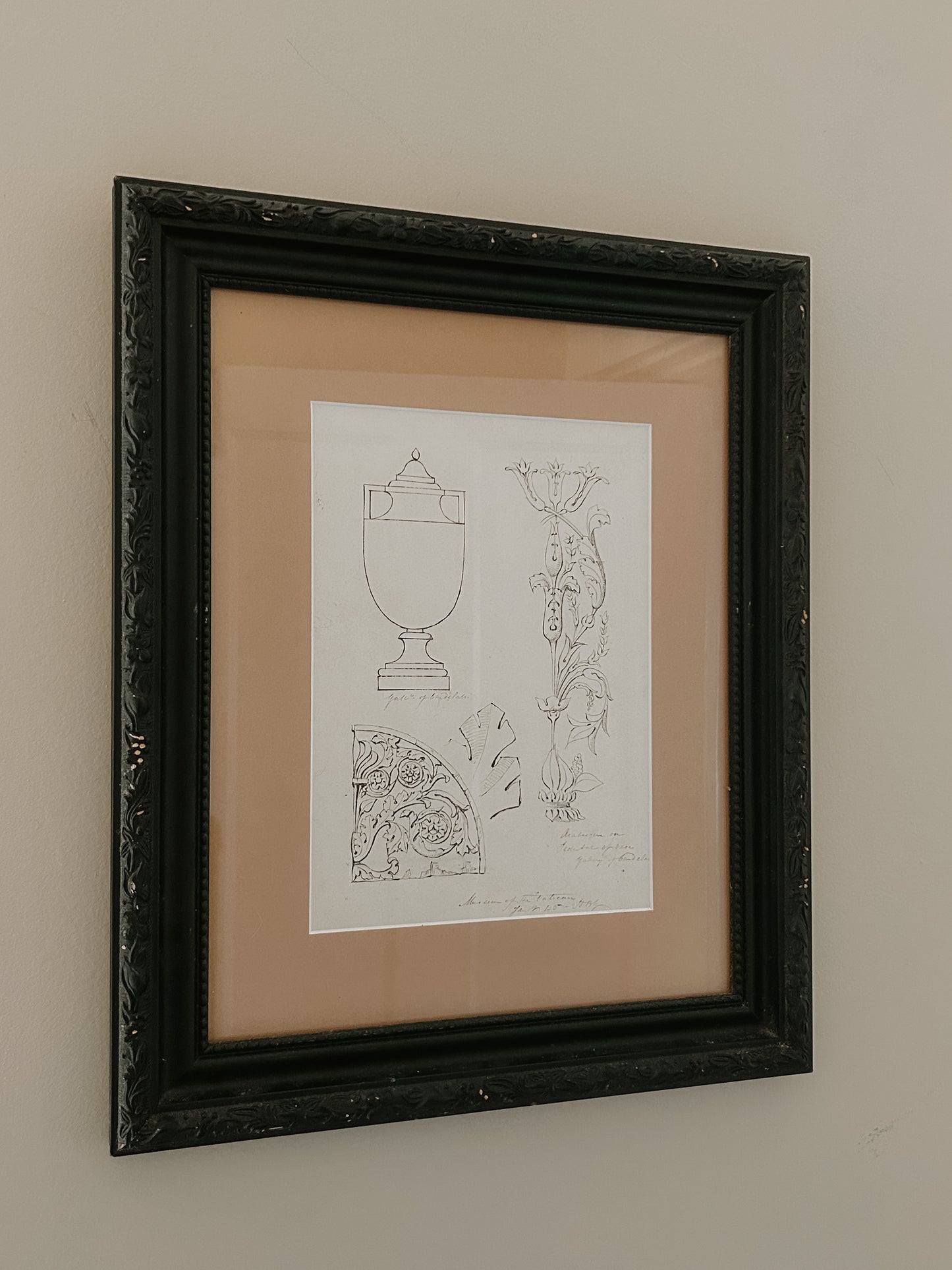 19th-Century Sketch of Vatican Motifs by HB Garling