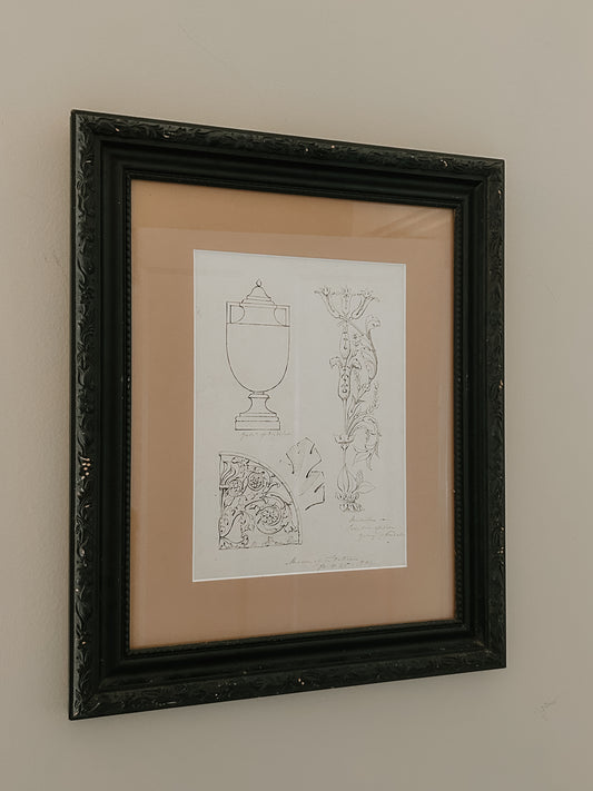 19th-Century Sketch of Vatican Motifs by HB Garling