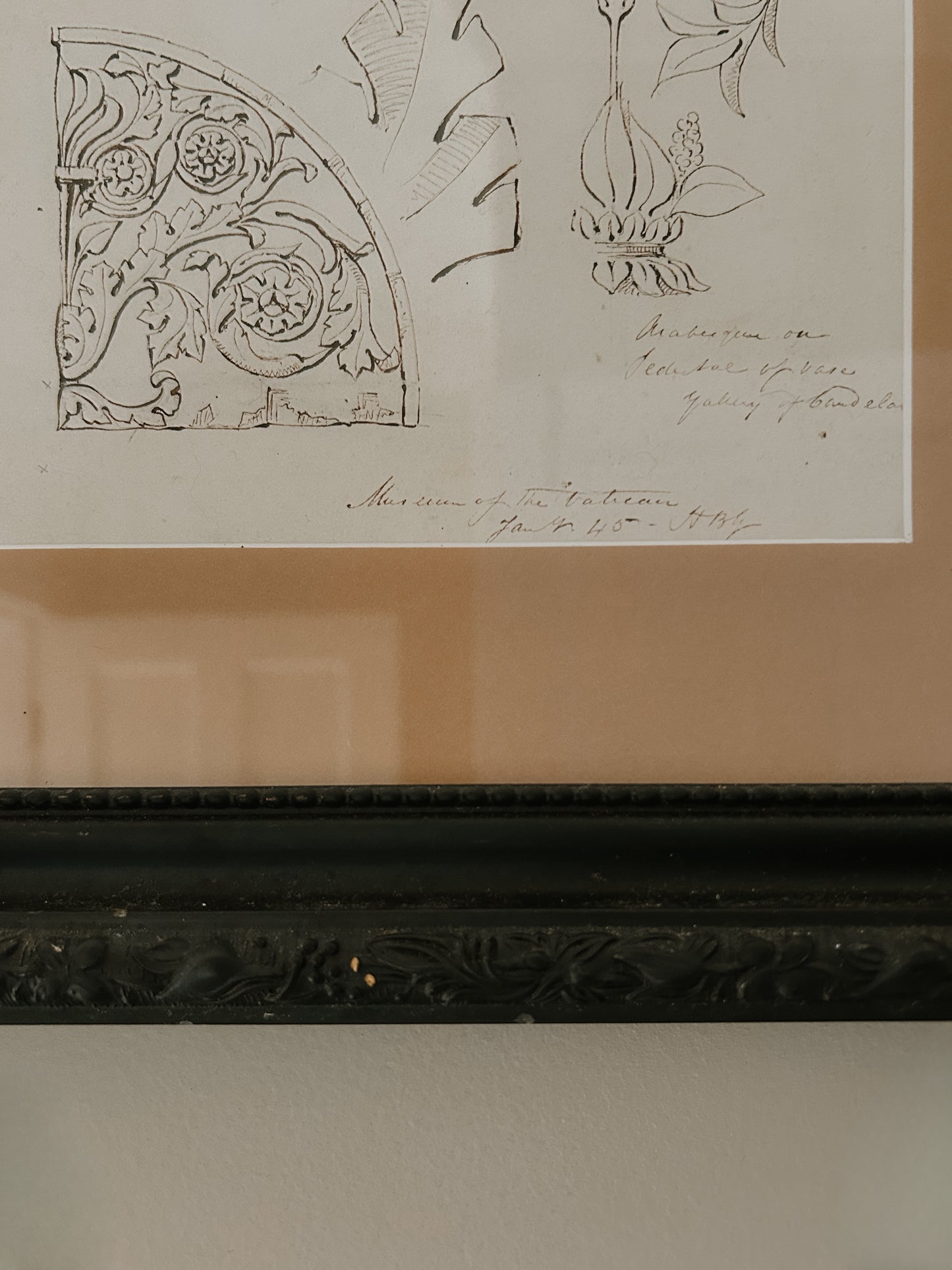 19th-Century Sketch of Vatican Motifs by HB Garling