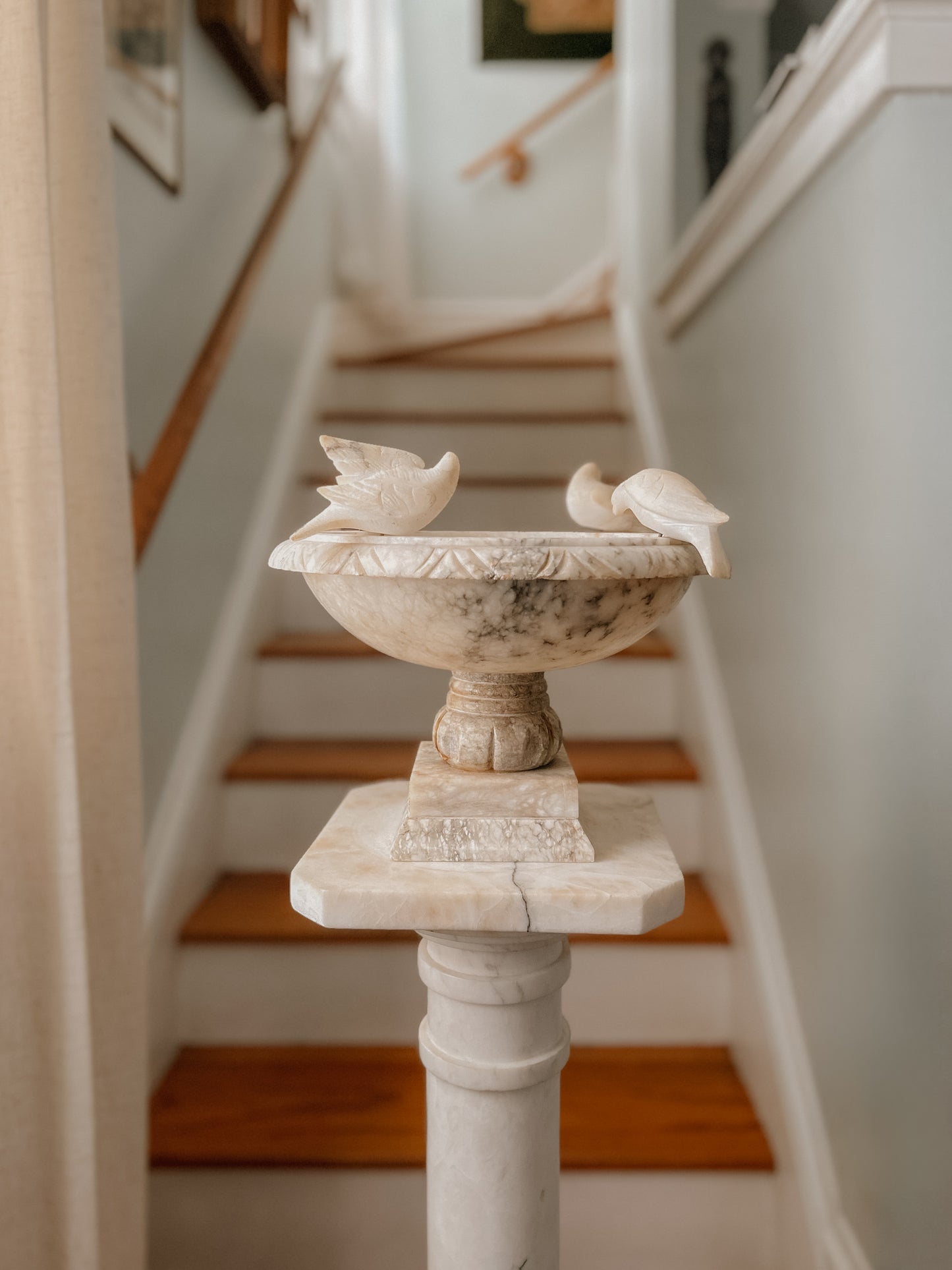 12" Alabaster Bird Bath