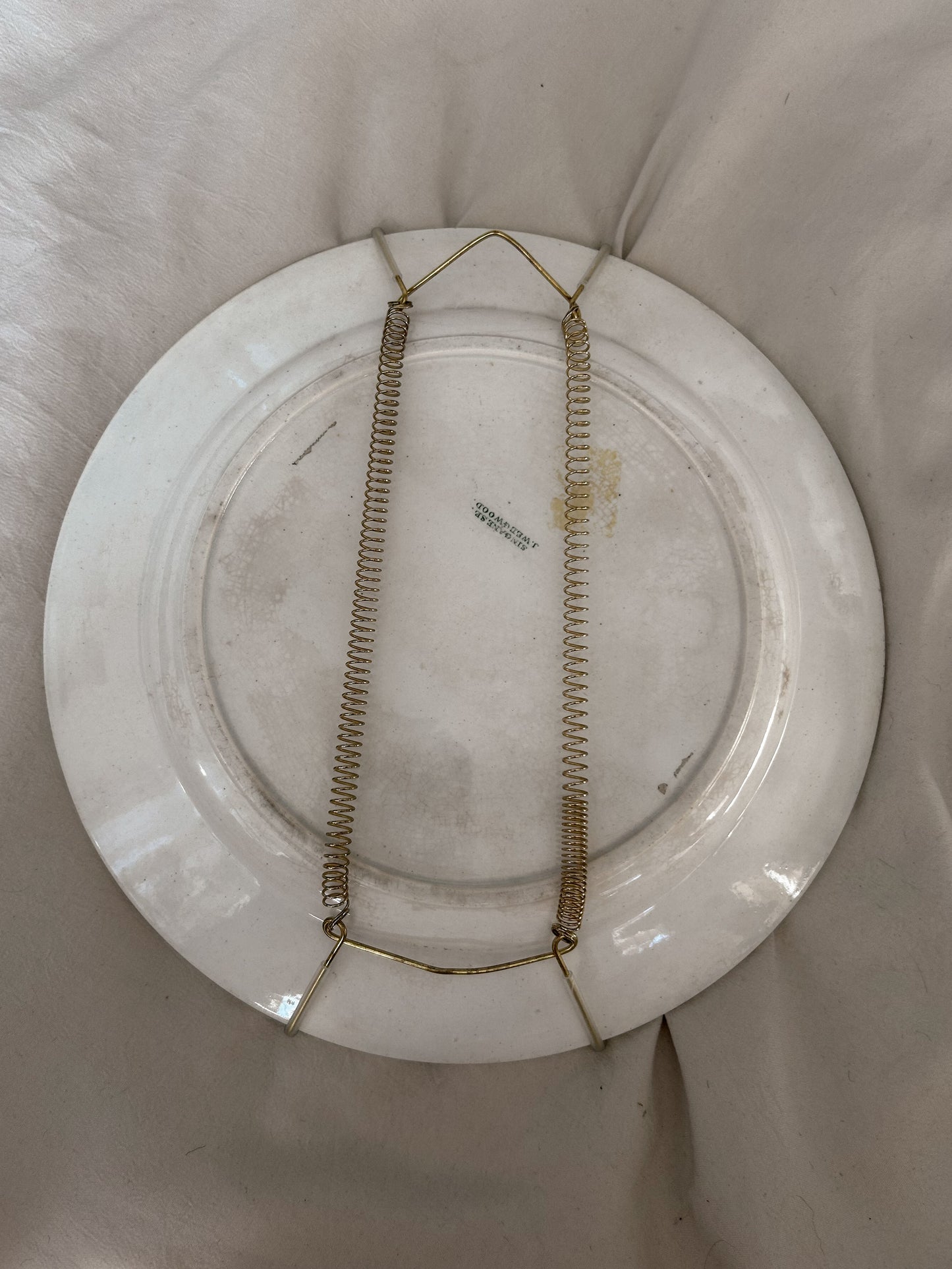 Antique Teal Transferware Plate