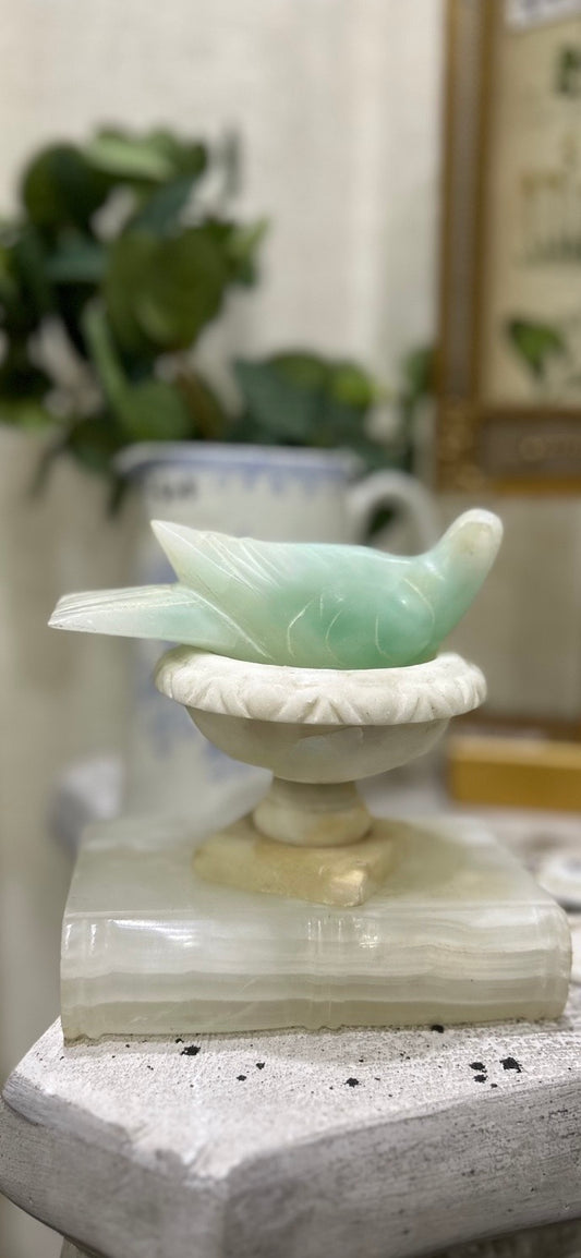 Italian Green Alabaster Bird