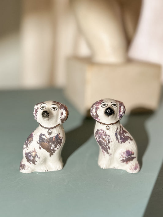 Mini Antique Staffordshire Dog Pair