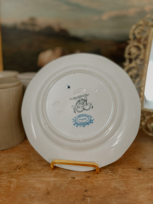 Antique French Blue and White Plate
