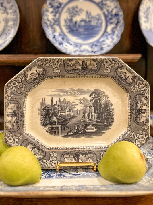 Antique Deep Blue Platter | Medina Pattern