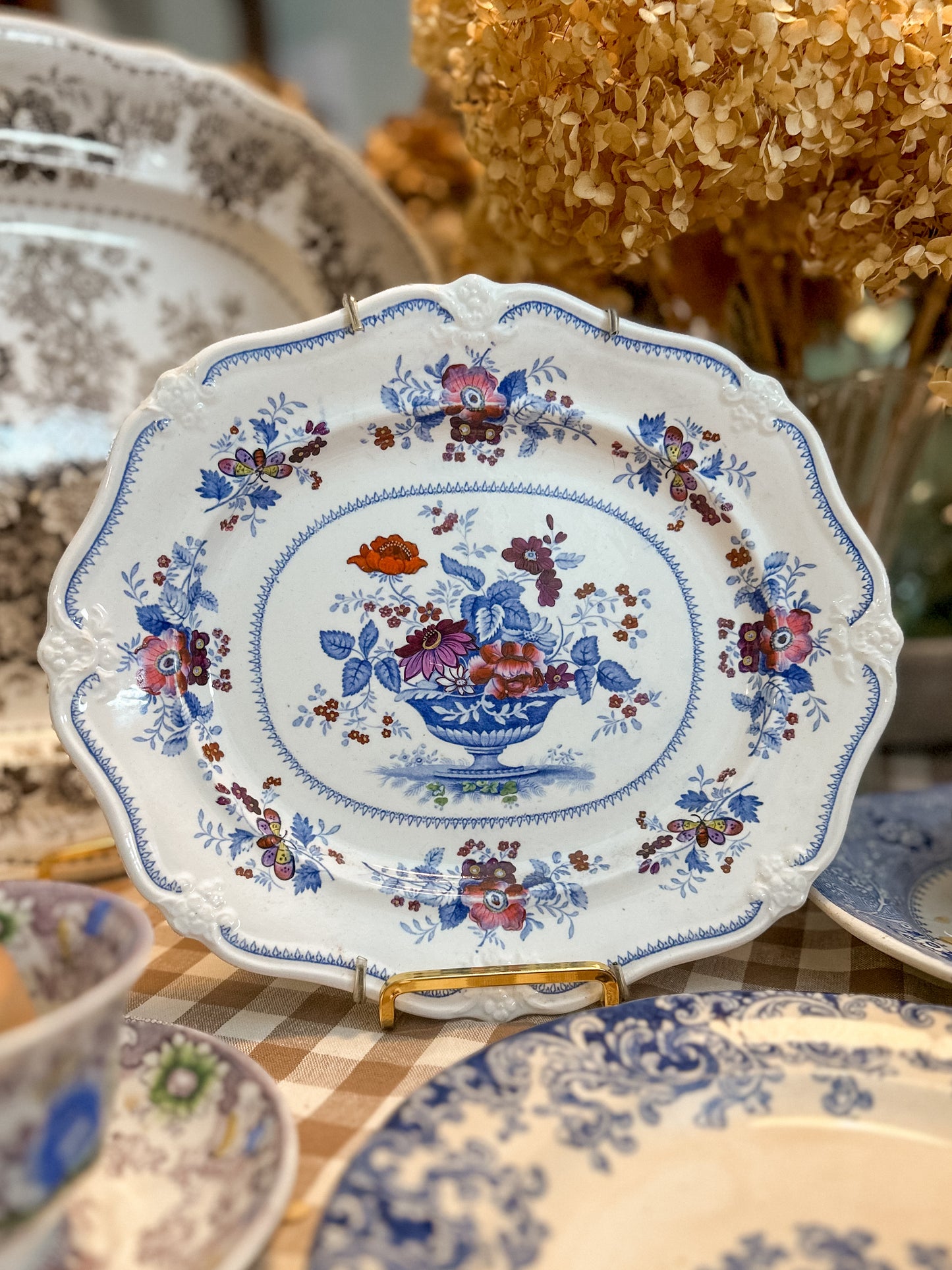 Polychrome Transferware Platter - Portland Basket
