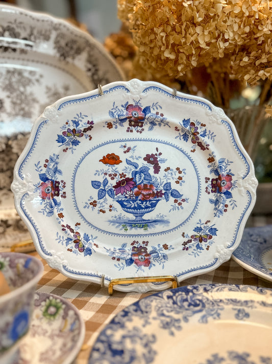 Polychrome Transferware Platter - Portland Basket