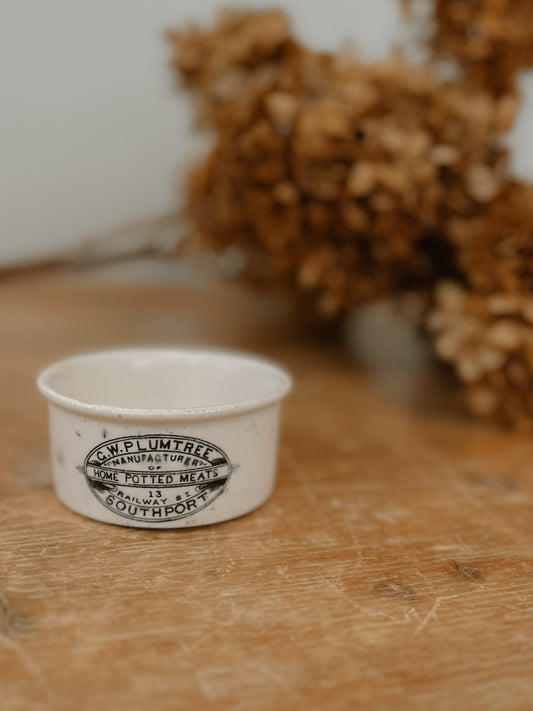 Antique English Advertising Pot - C. W. Plumtree