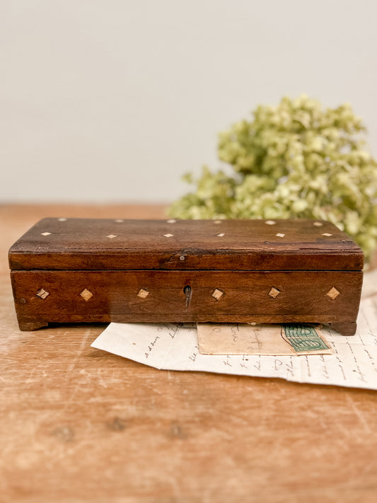 Antique Pencil Box with Key