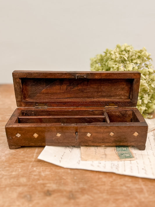 Antique Pencil Box with Key
